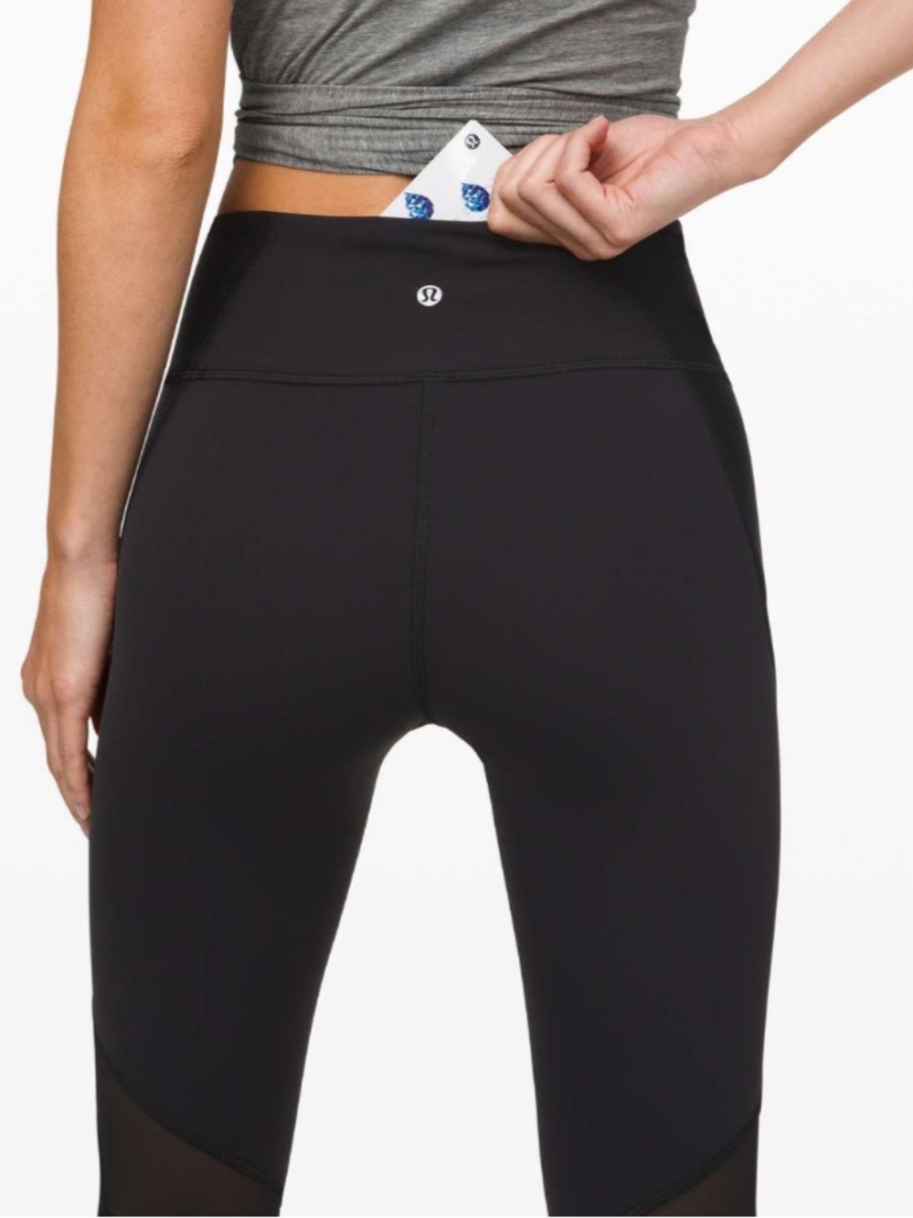 Lululemon Wunder Under High-Rise Tight 28" *Mesh Black size 6 - Picture 5 of 16